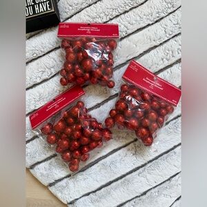 Ashland Red Glitter Decorative Fillers Holiday Ornaments (3 Packs)